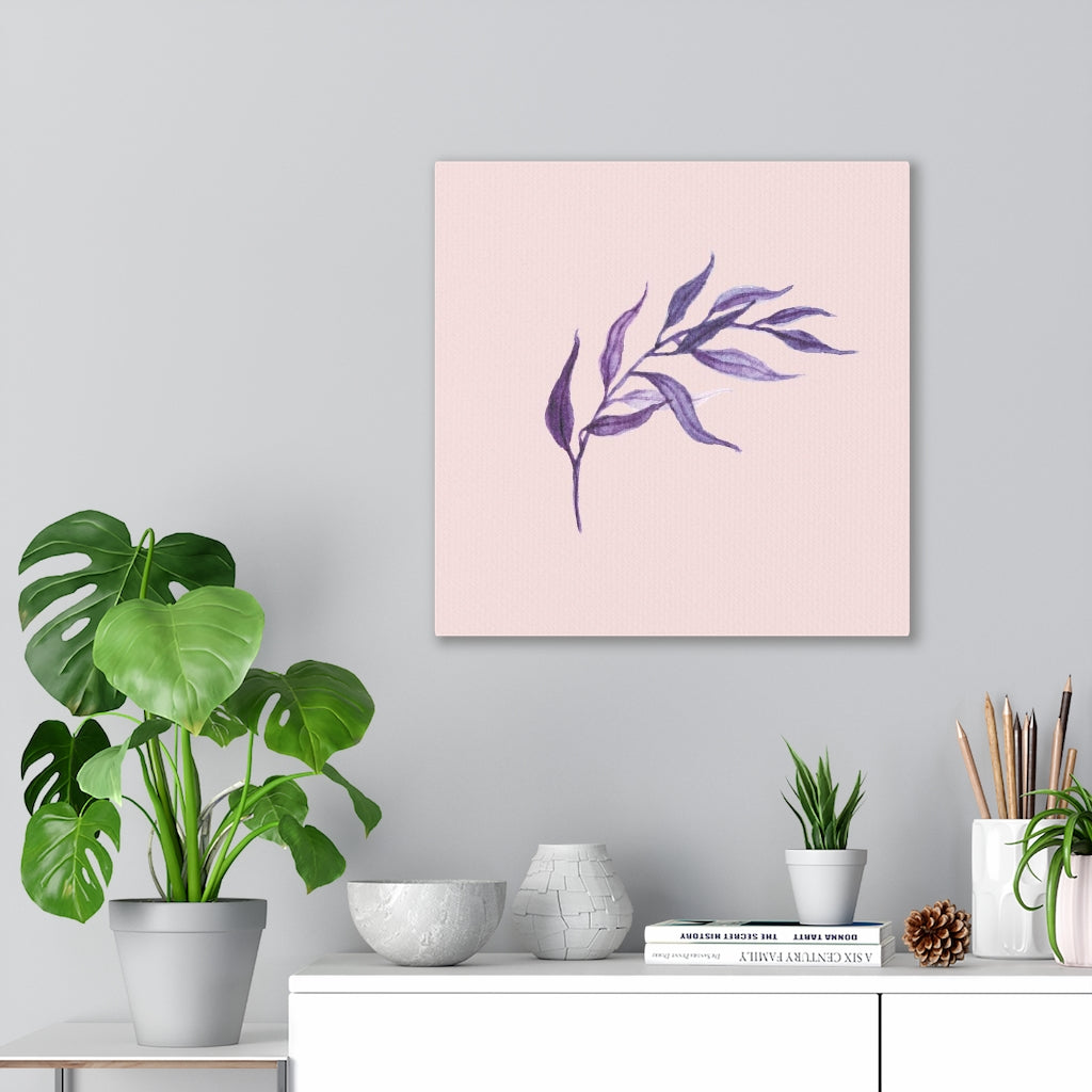 FLORAL WALL CANVAS ART | Blush Pink Purple