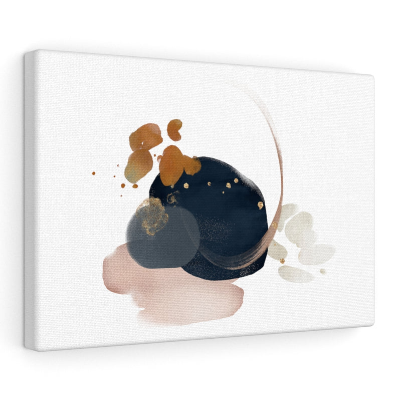 Abstract Canvas Art | White Navy Blue Blush Pink