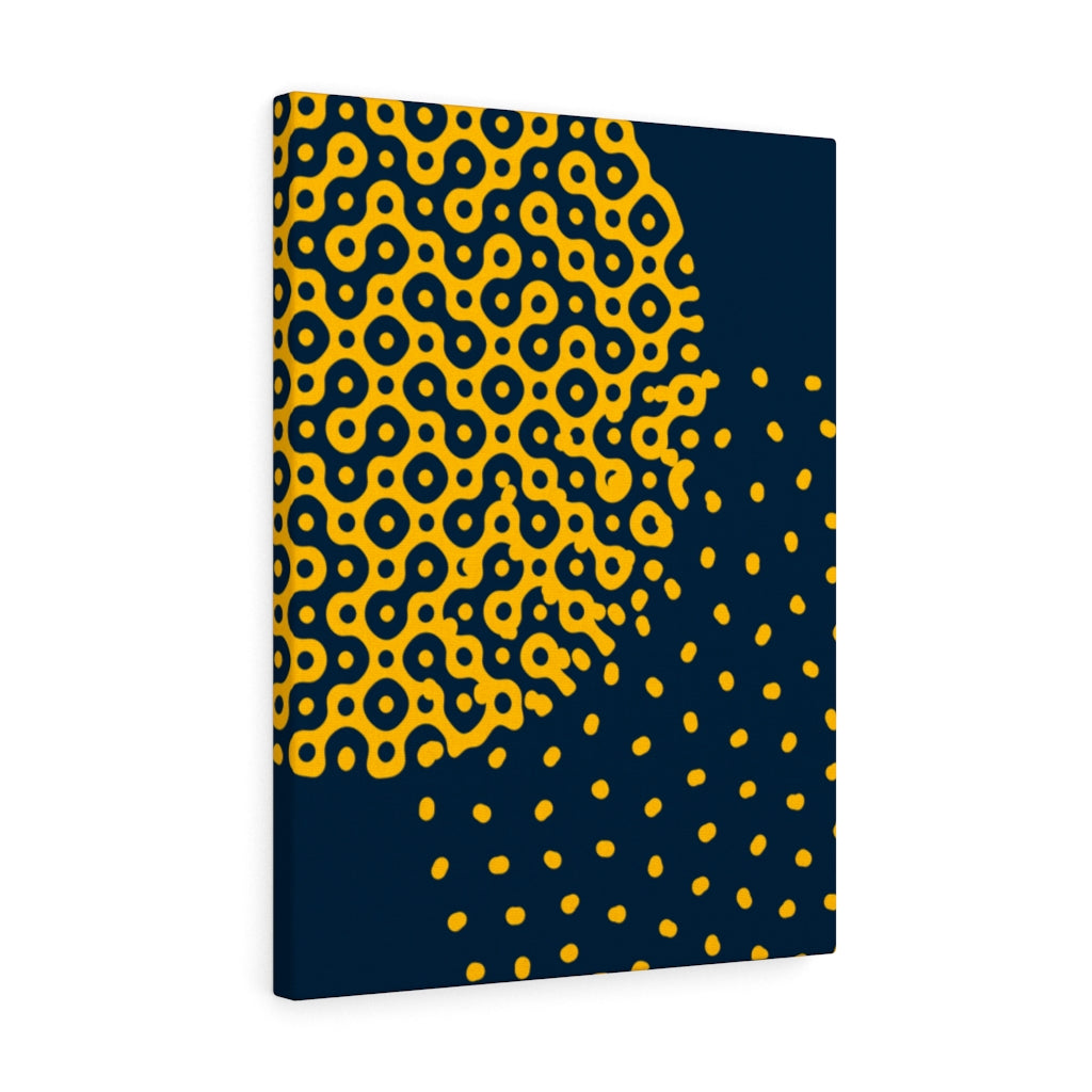 ABSTRACT WALL CANVAS ART | Navy Blue Yellow