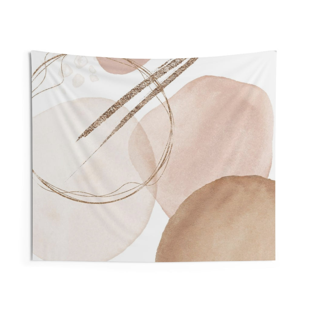 Abstract Tapestry | Blush Pink White Gold Beige