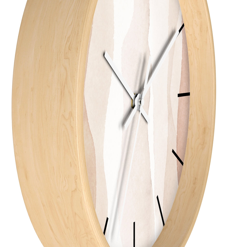 Wood,  Wall Clock, Pastel Beige 10"