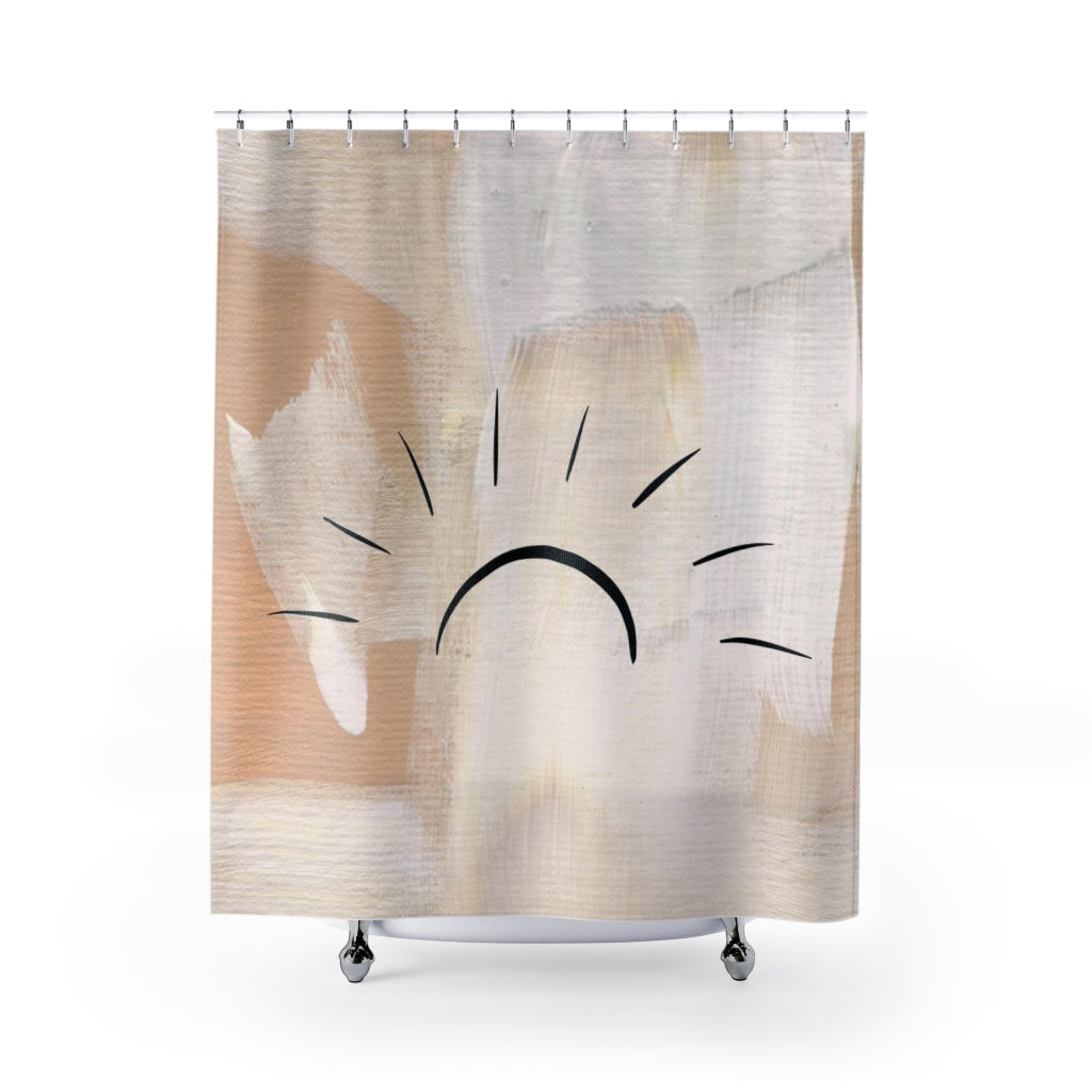 modern boho fabric shower curtain