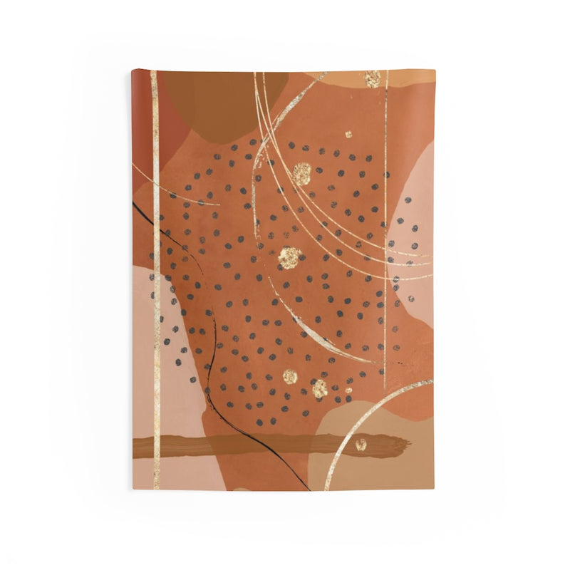 Abstract Tapestry | Terracotta Gold Navy Blue