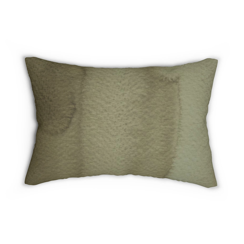 Abstract Boho Lumbar Pillow | Khaki Green