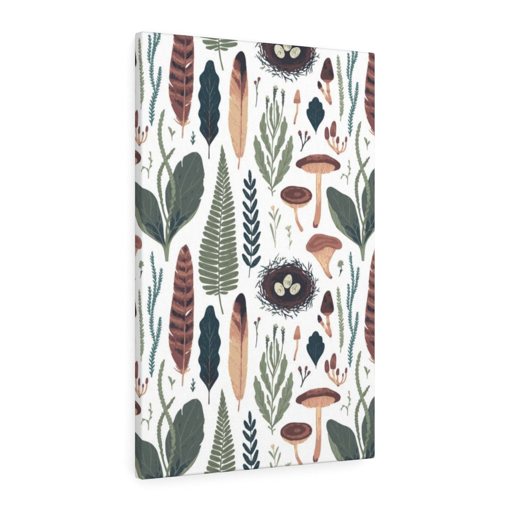 FLORAL WALL CANVAS ART | Green White Beige Burgundy