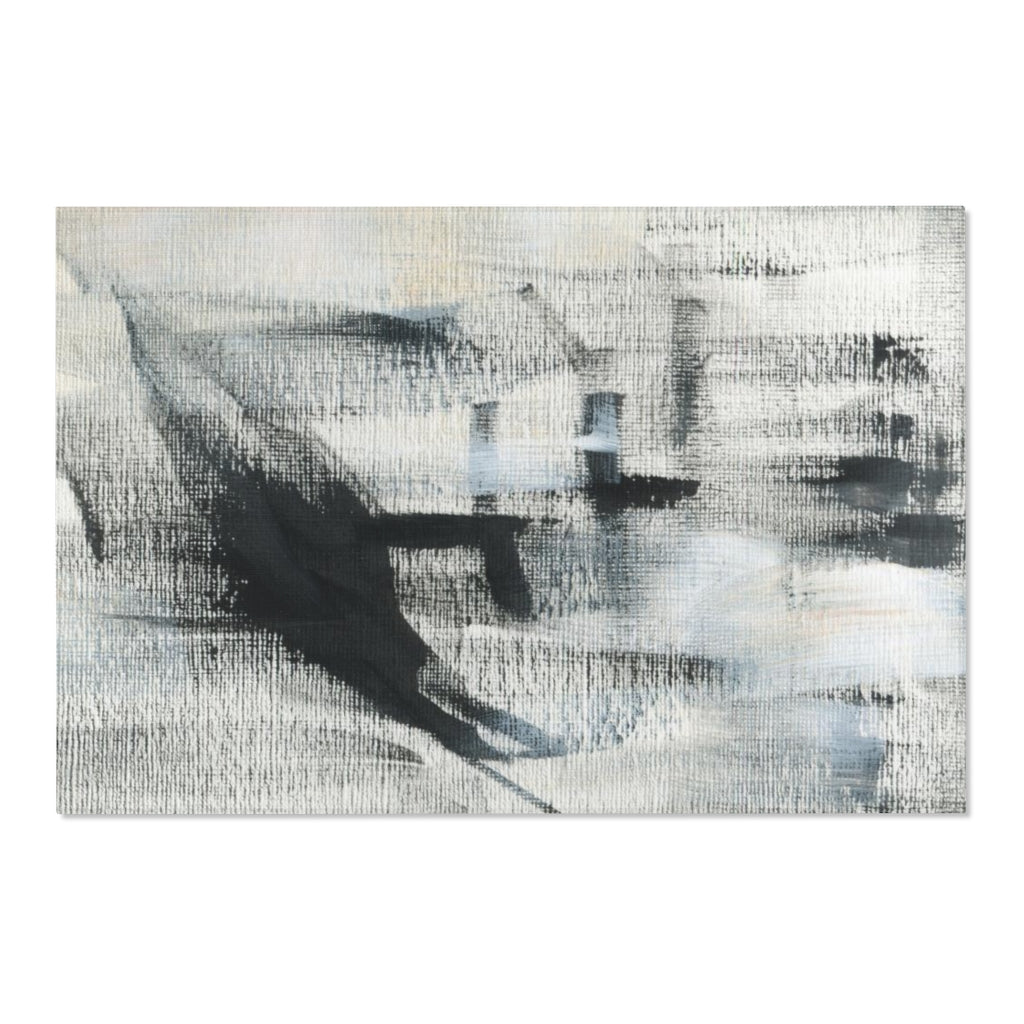 Abstract Area Rug | Black Gray