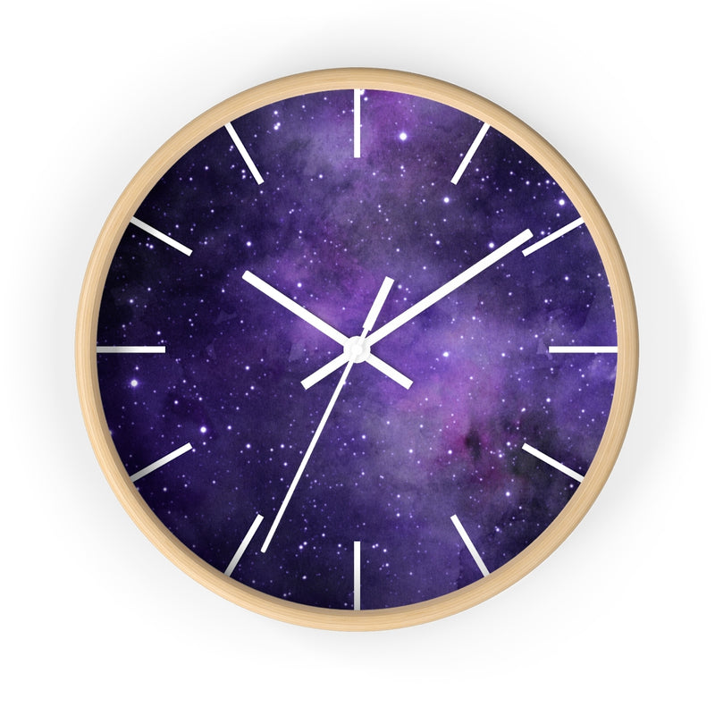 Purple Cosmic 10" Wood Wall Clock