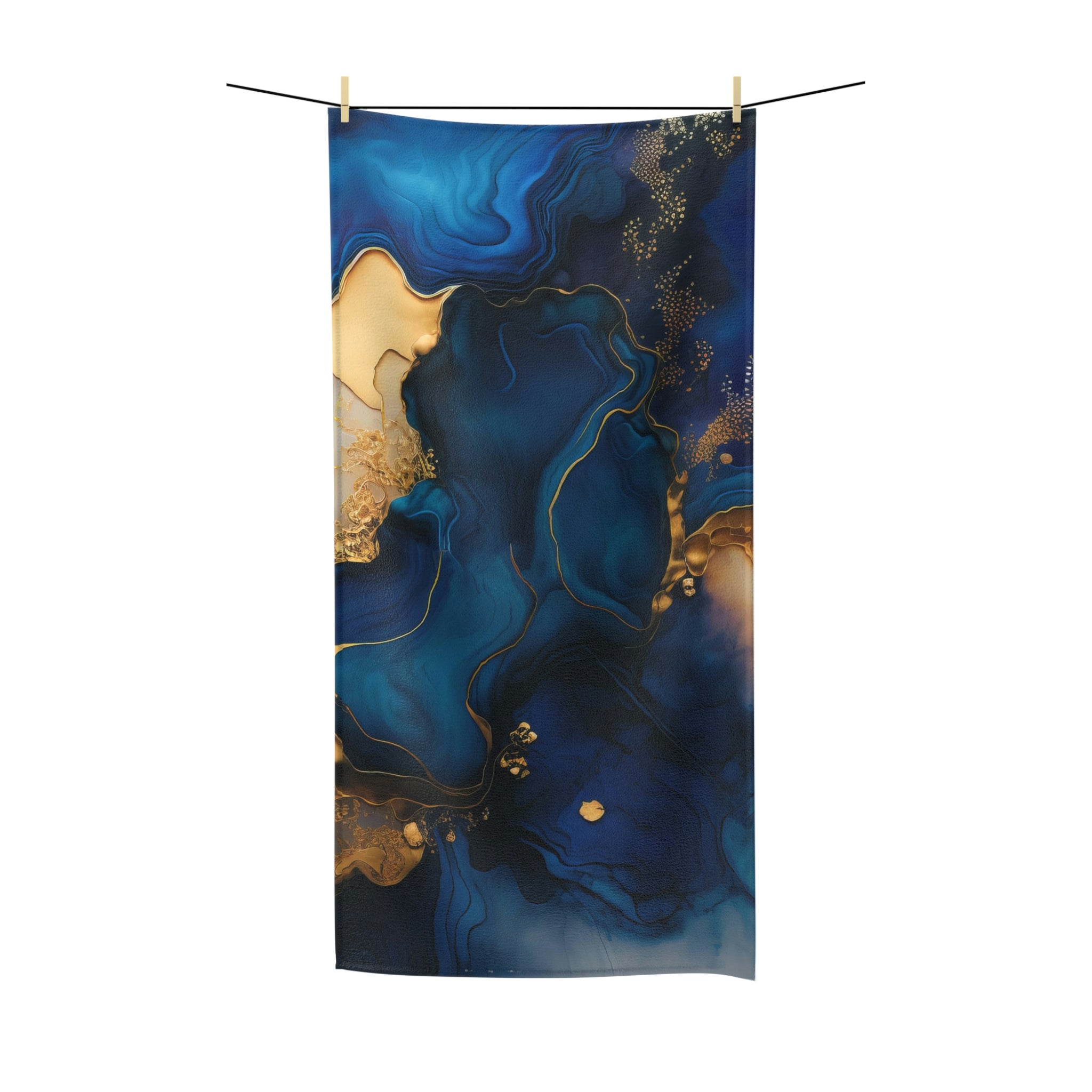 Navy Blue Earthy Ombre Bath Towel