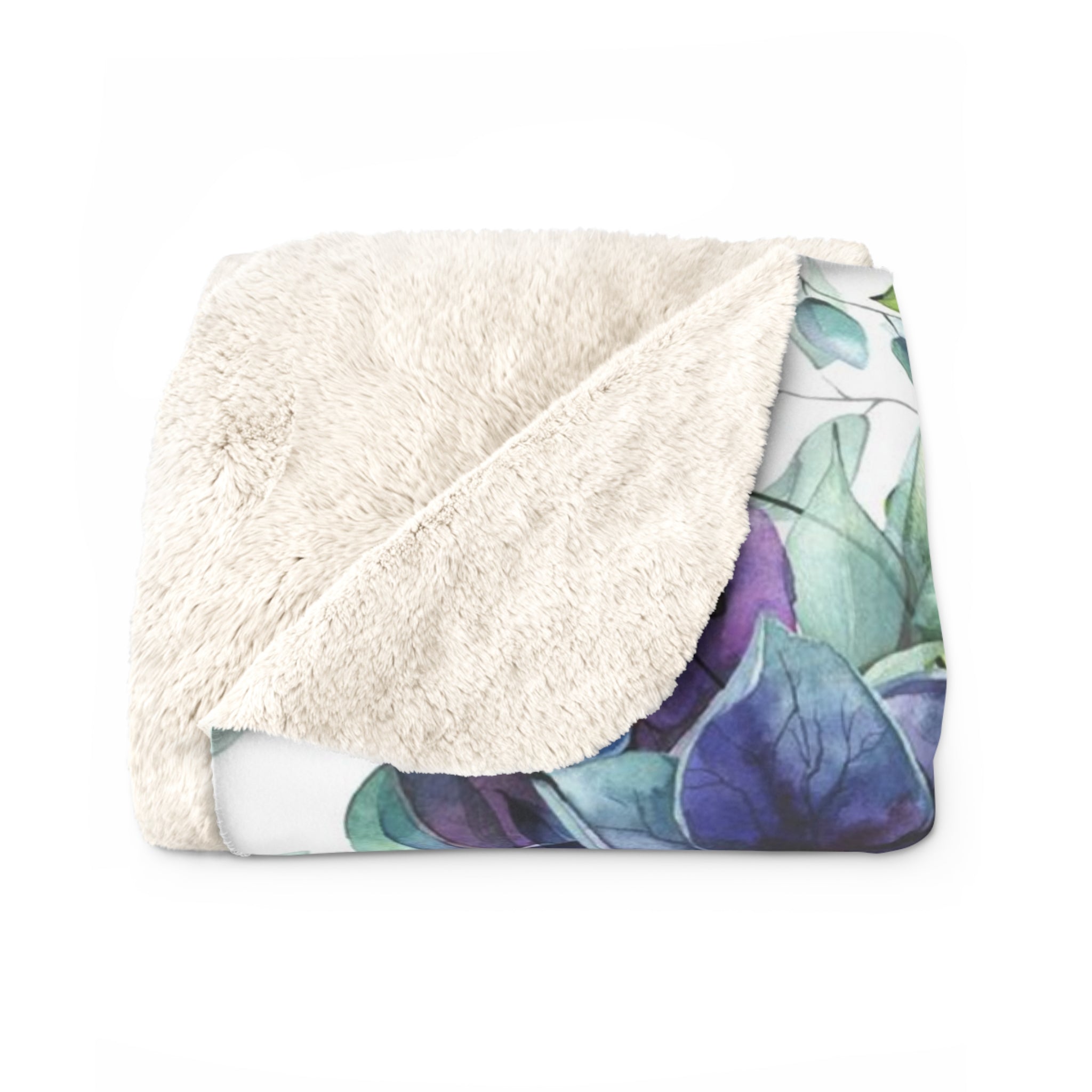 Floral Blanket | Blue Purple White Green Jungle