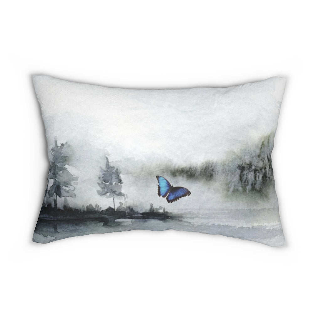 Whimsical Lumbar Pillow | White Grey Black