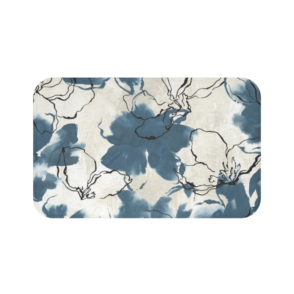 botanical green kitchen mat