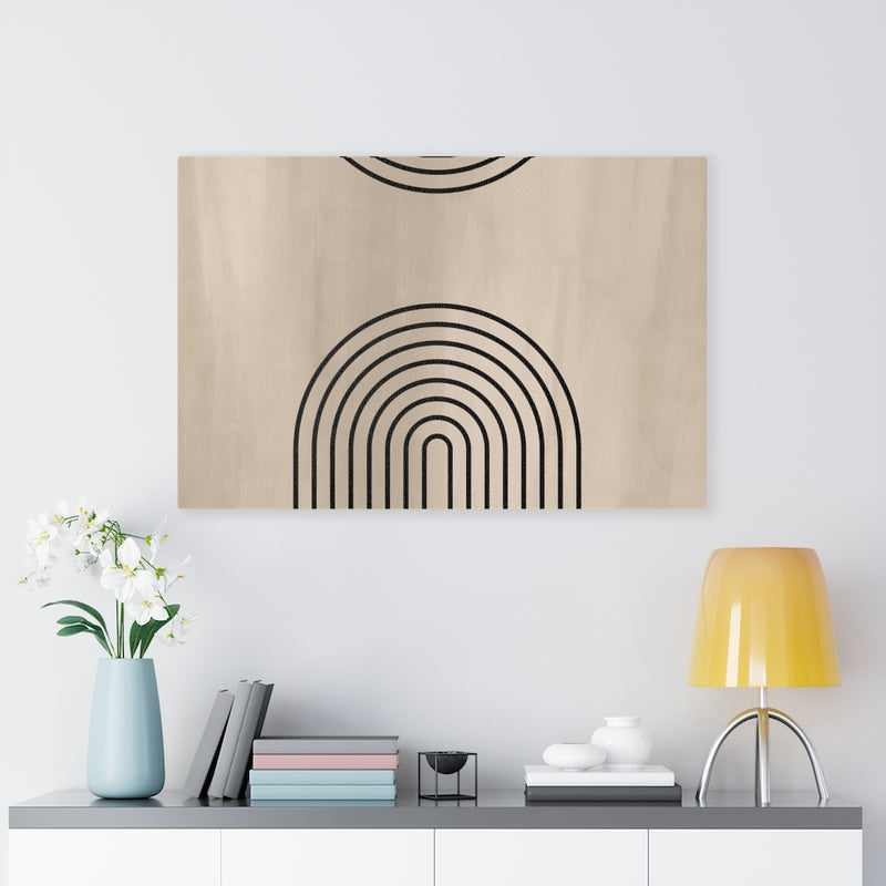 ABSTRACT WALL CANVAS ART | Beige Black