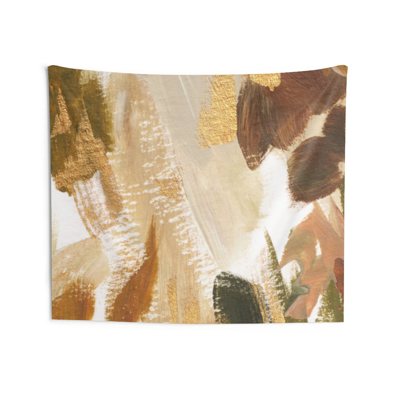 Abstract Tapestry | Khaki Green Beige Yellow White