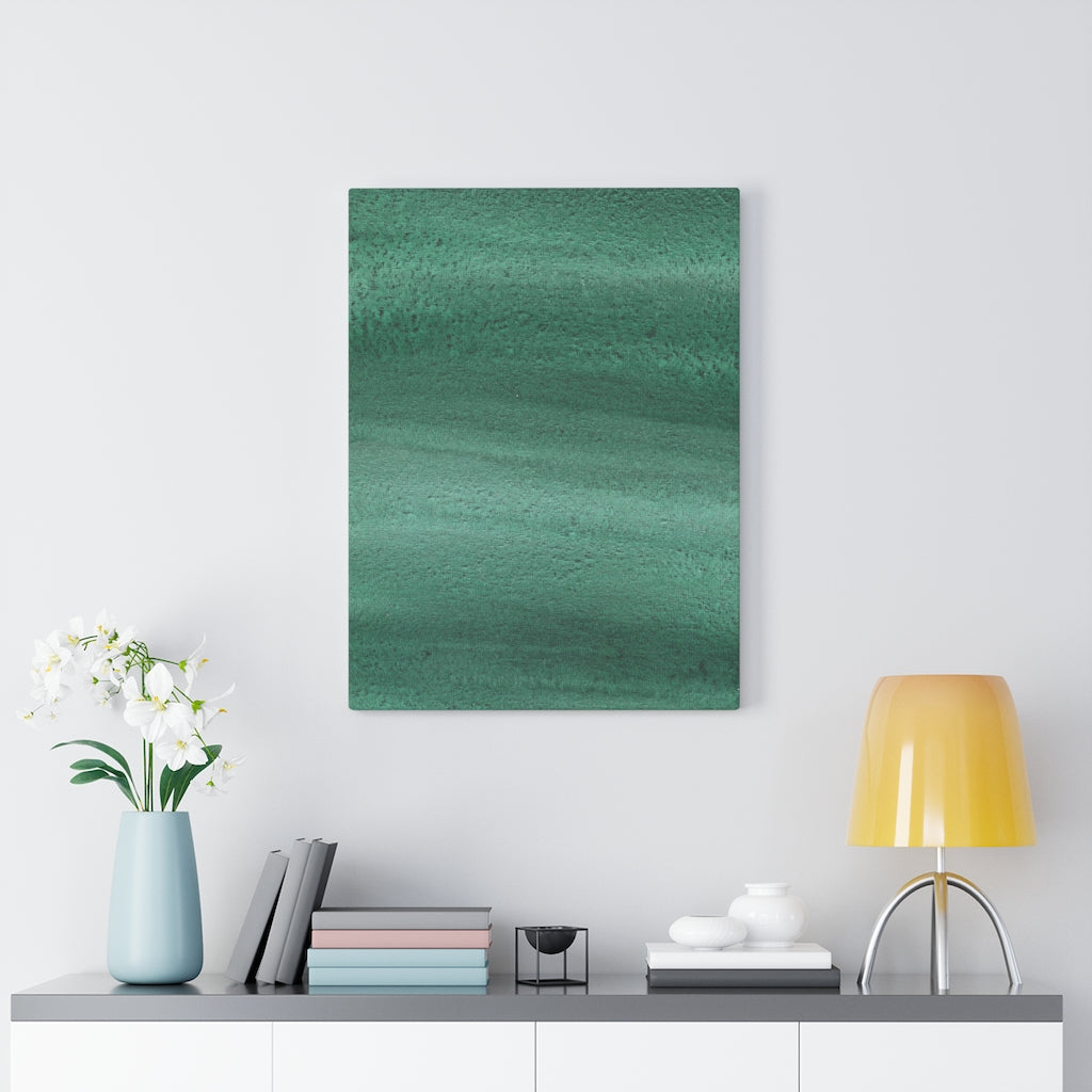 ABSTRACT WALL CANVAS ART | Green Watercolor Wash