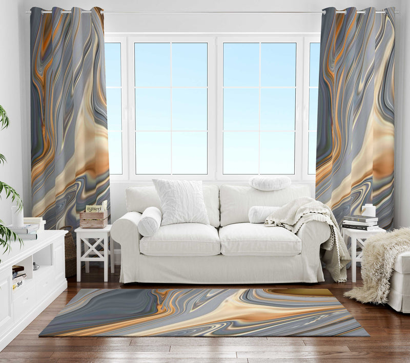 Marble Window Curtains | Slate Grey