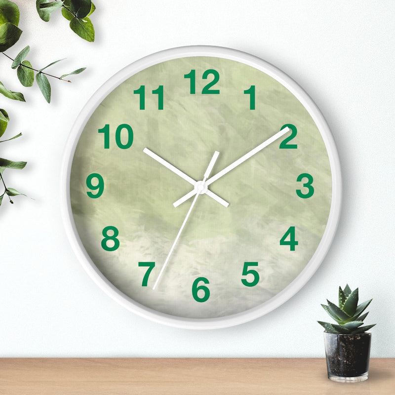 Abstract 10" Wood Wall Clock | Sage Green
