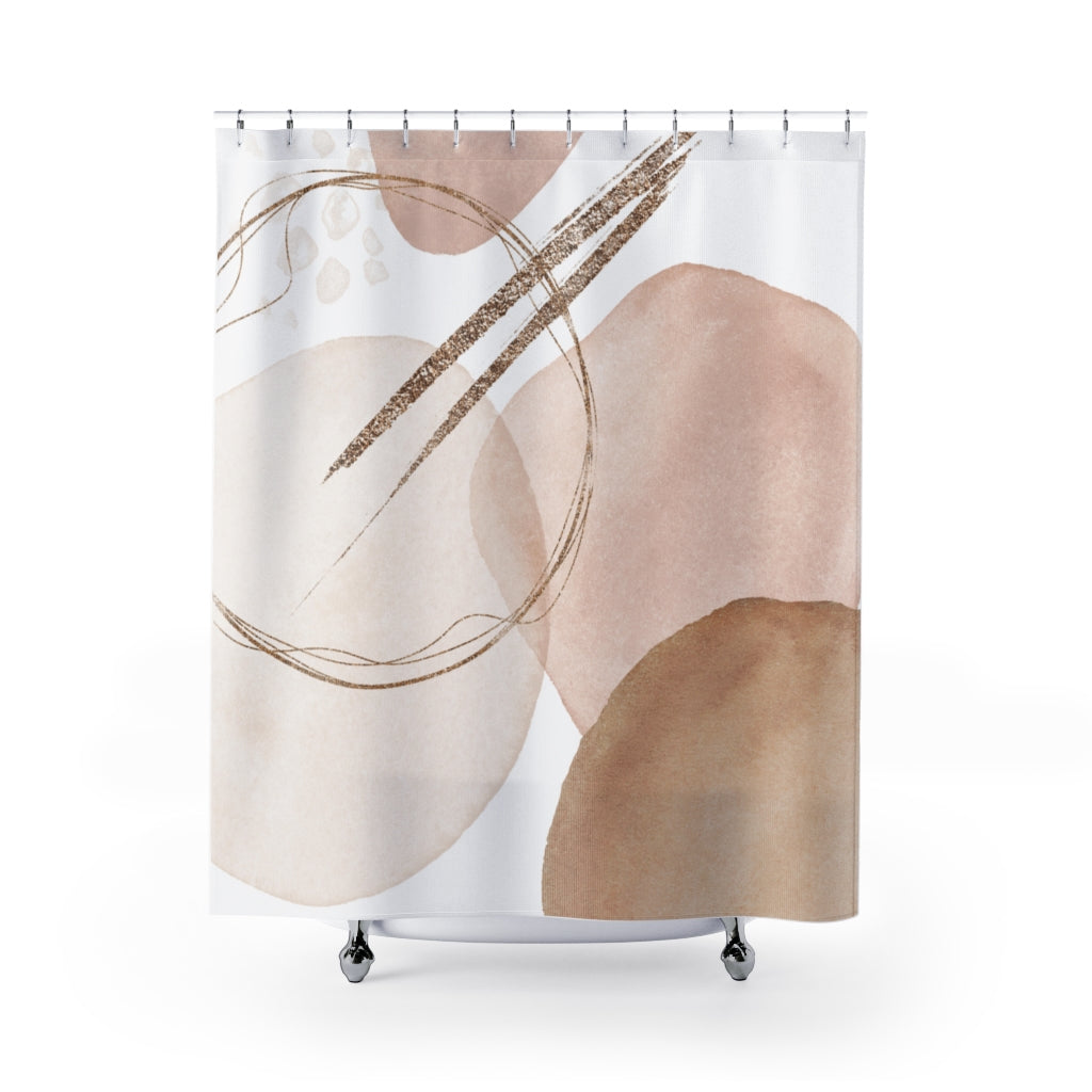 modern boho fabric shower curtain