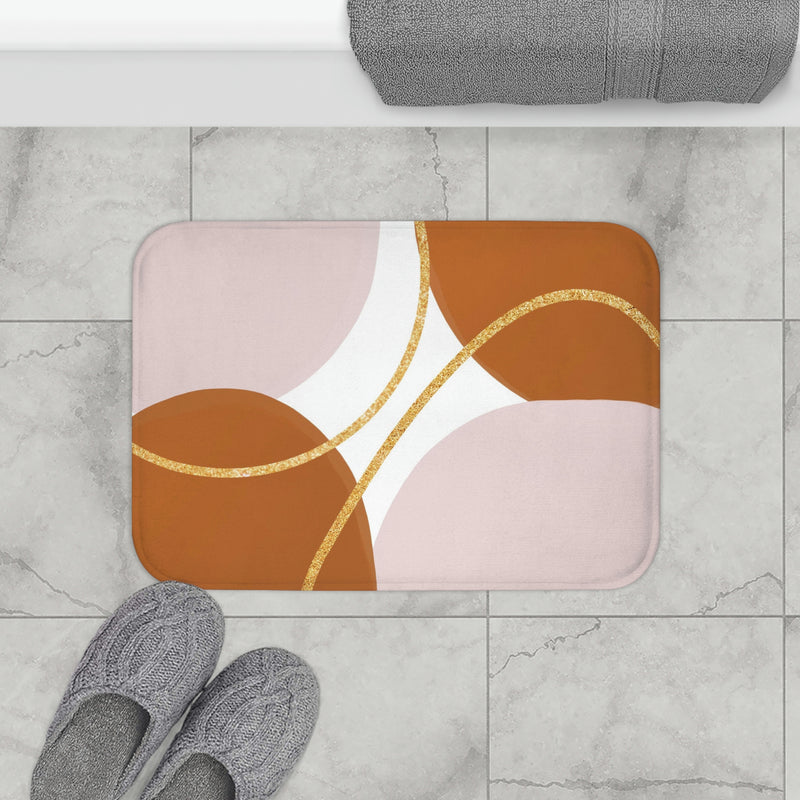 Boho Abstract Bath, Kitchen Mat | Rust Blush Pink