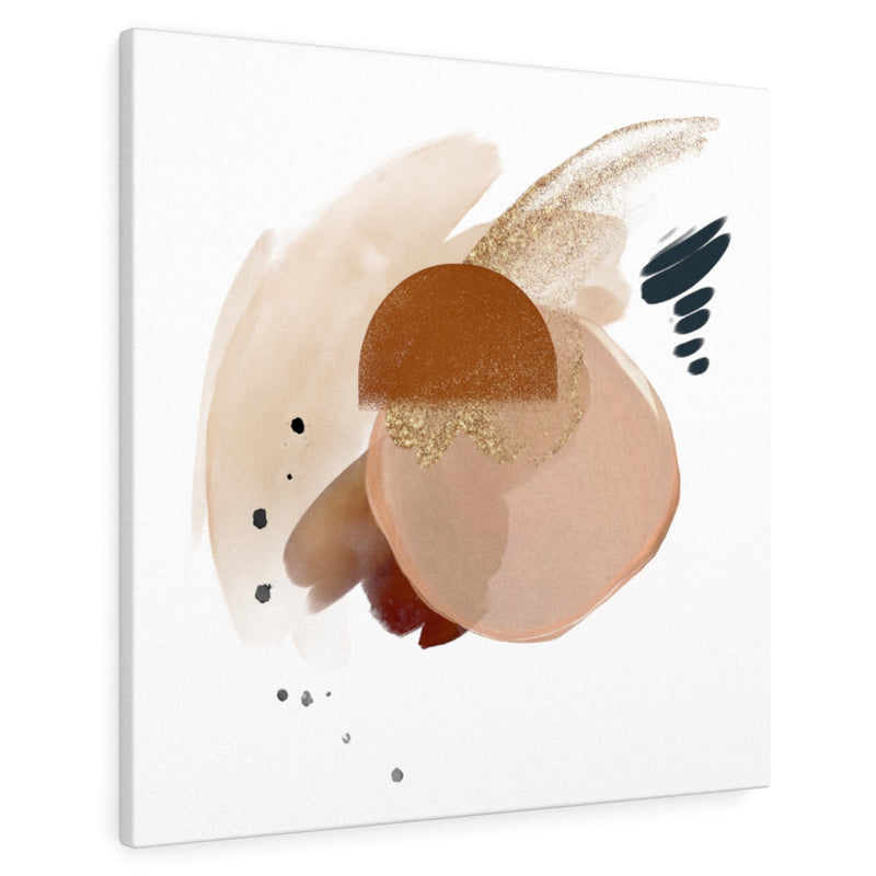 Abstract Canvas Art | White Brown Beige Gold