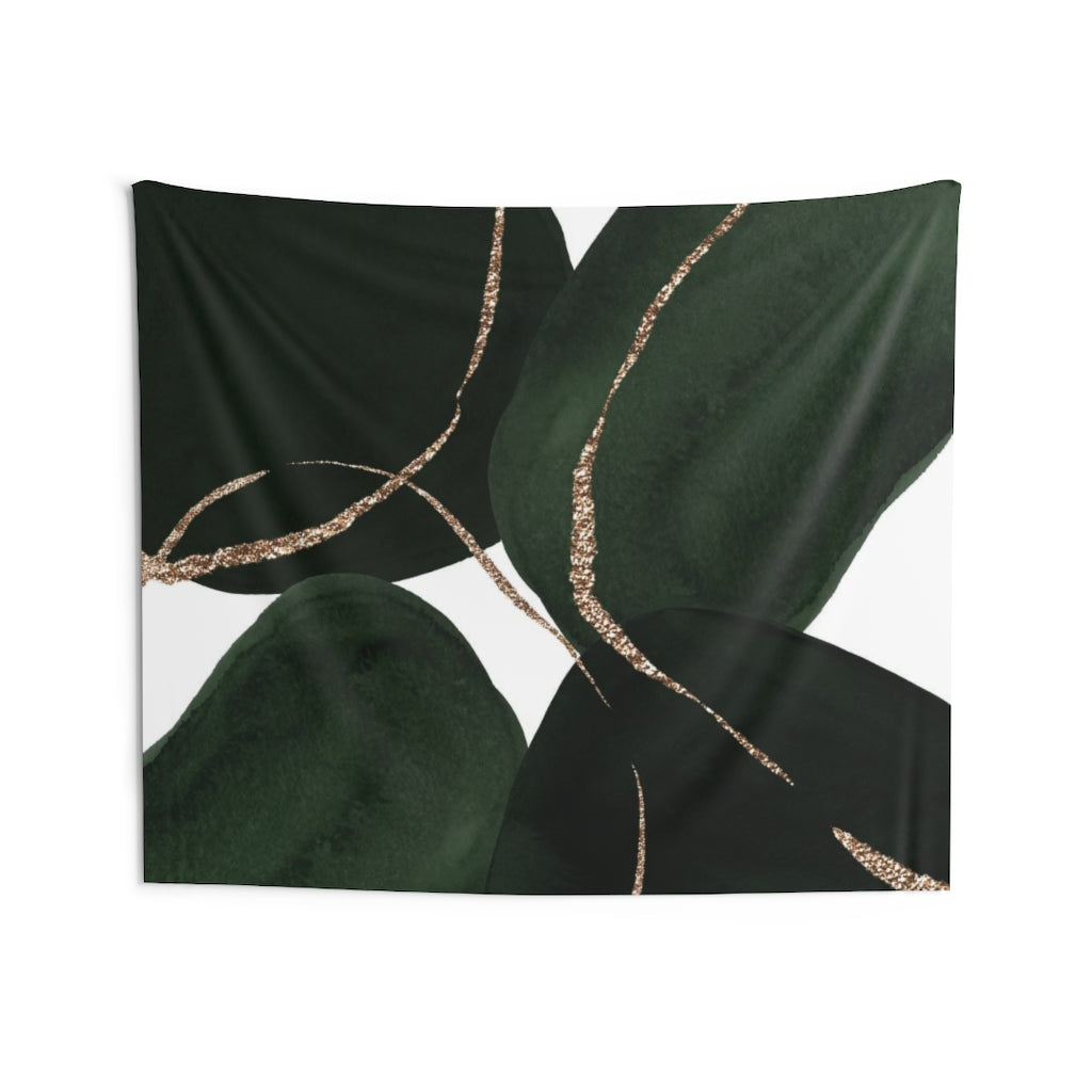 Abstract Tapestry | Green White Gold