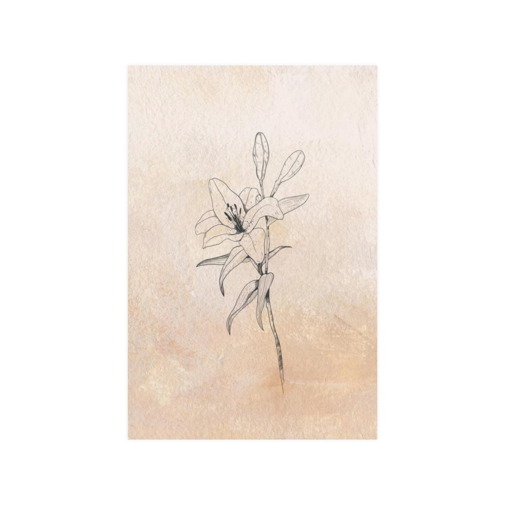 Abstract Terracotta Art Prints | Beige Floral