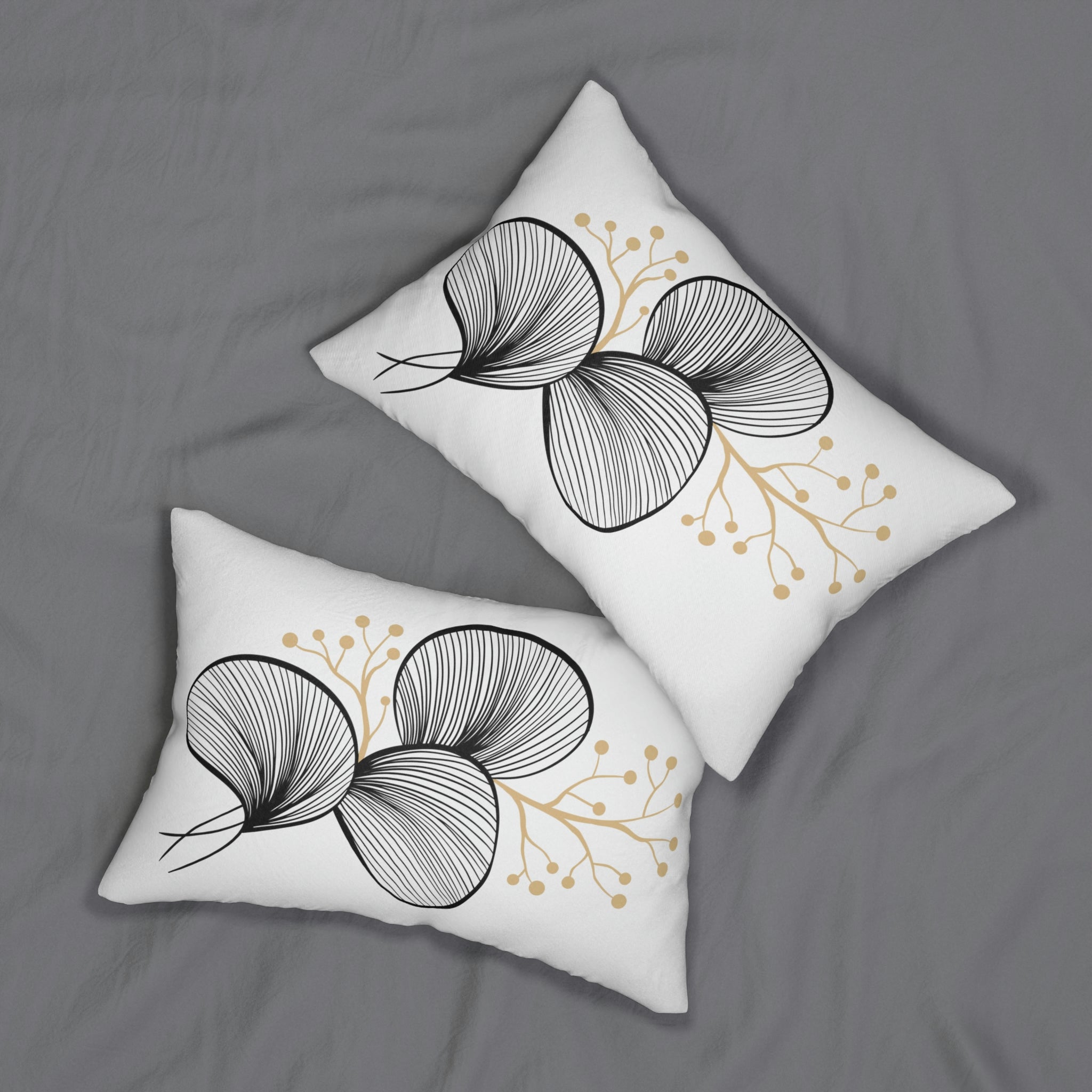 Abstract Floral Lumbar Pillow