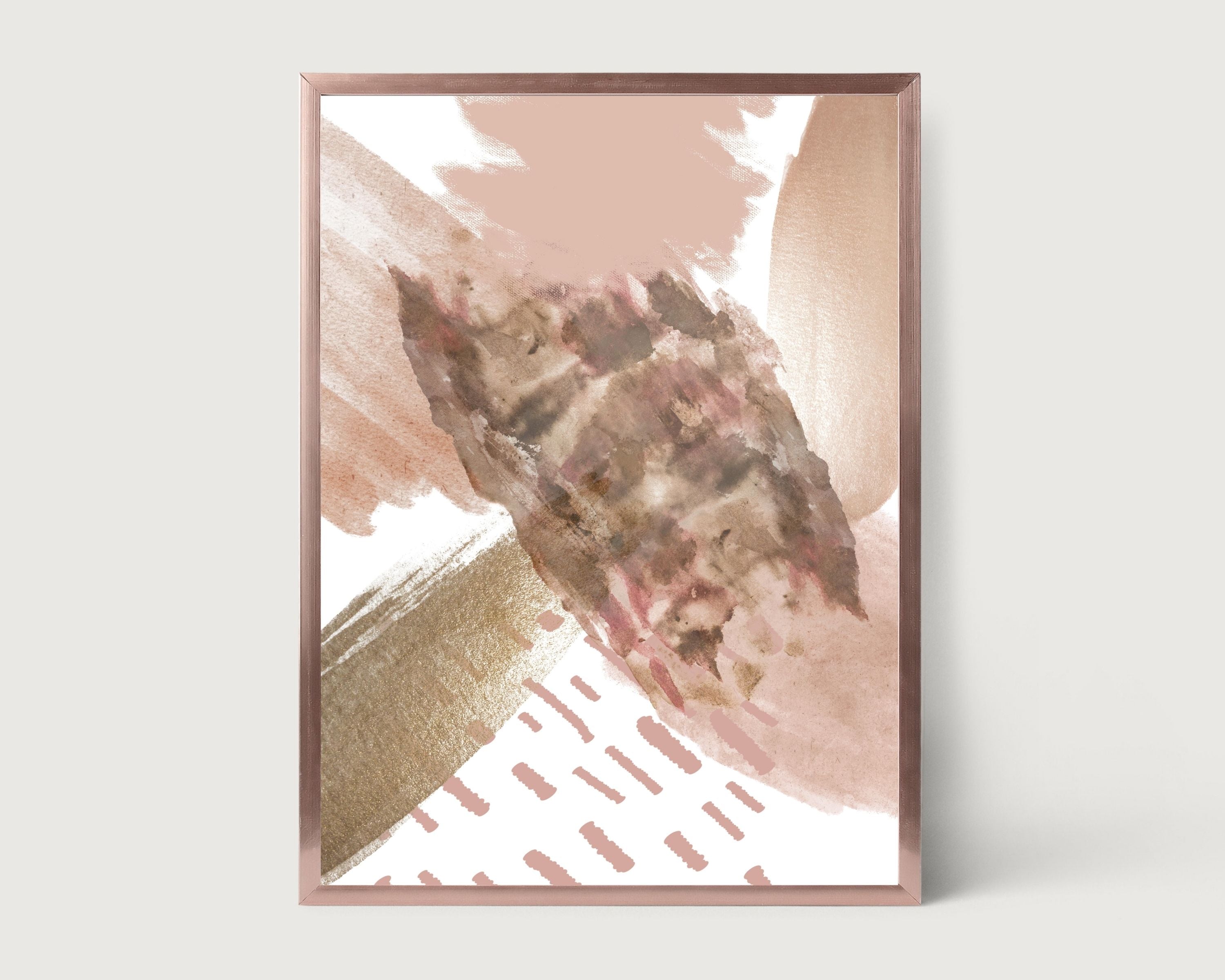 Abstract Boho Art Prints | Bronze Rose Gold