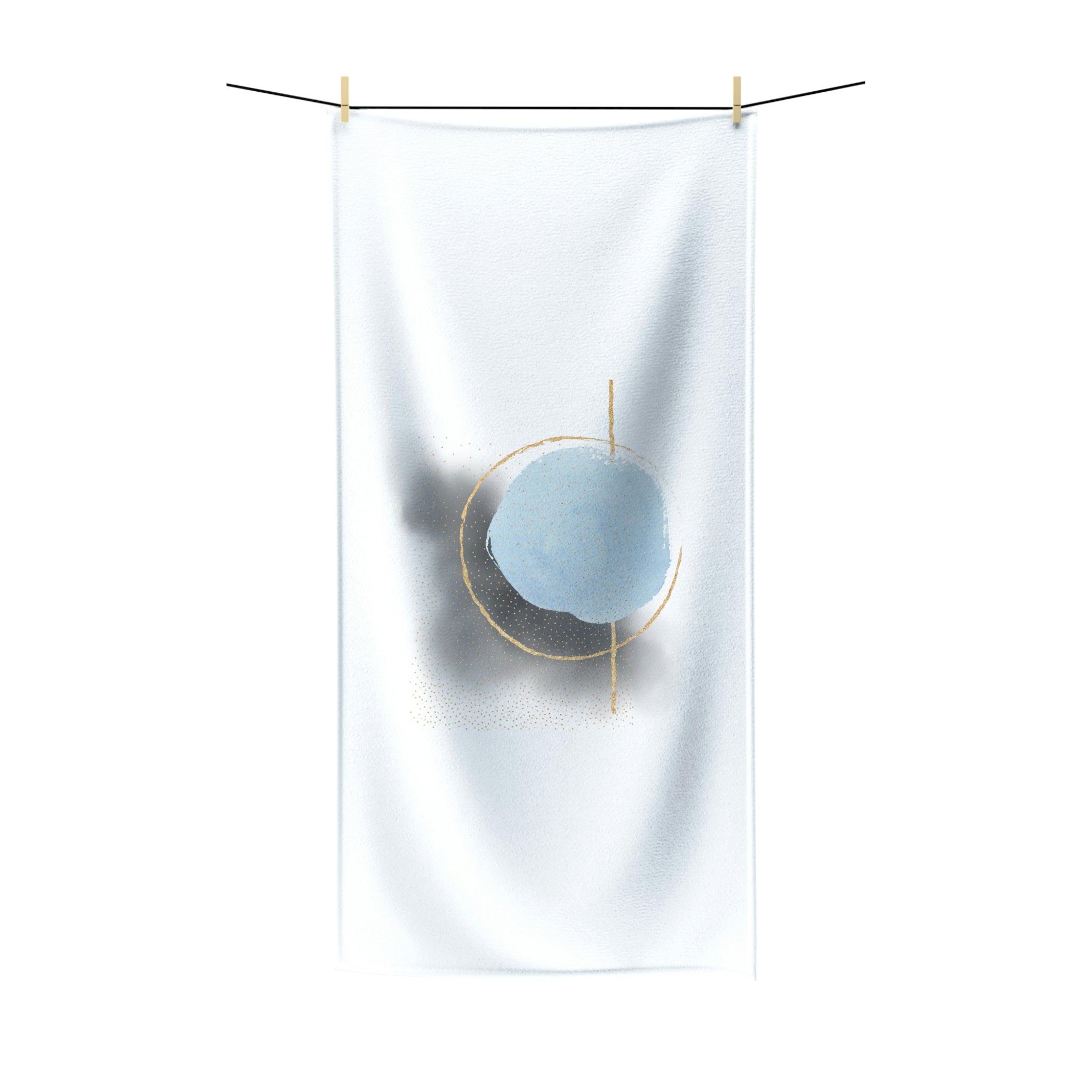 White Blue, Minimalist, Abstract Bath Towel