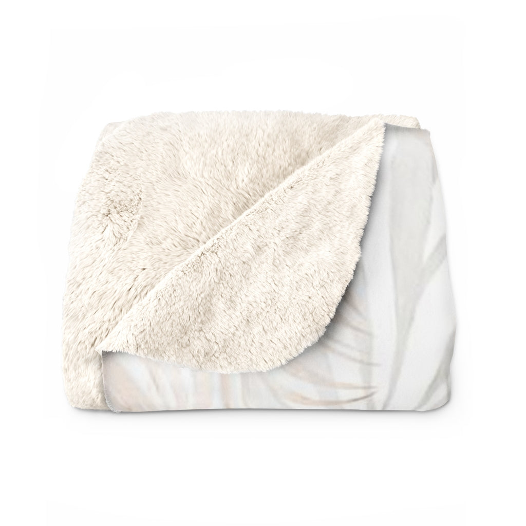 Floral Comfy Blanket | Beige White Brown Leaves