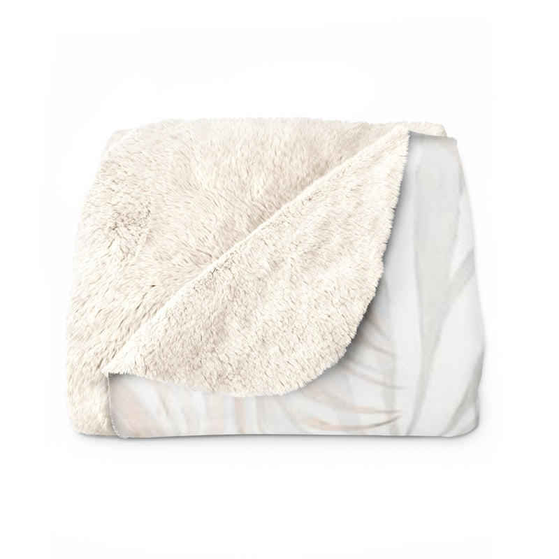 Floral Comfy Blanket | Beige White Brown Leaves