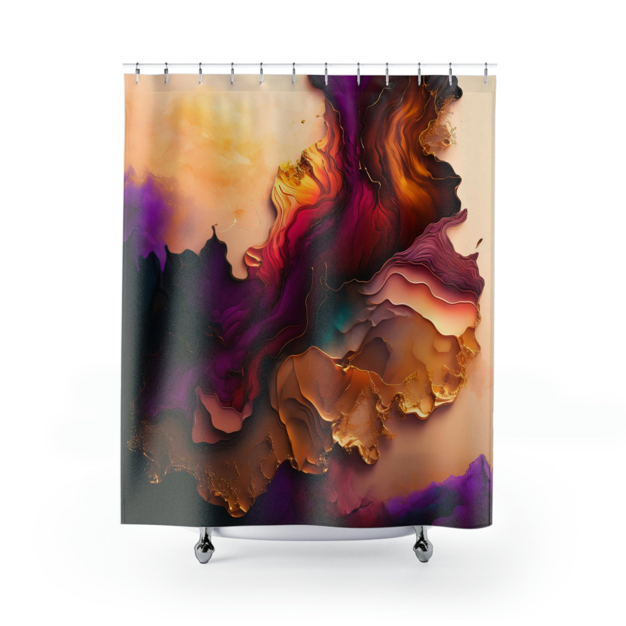 modern boho fabric shower curtain