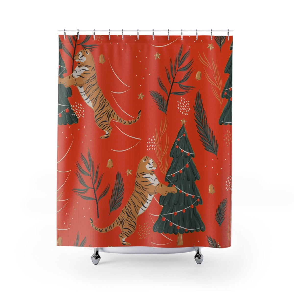 modern boho fabric shower curtain