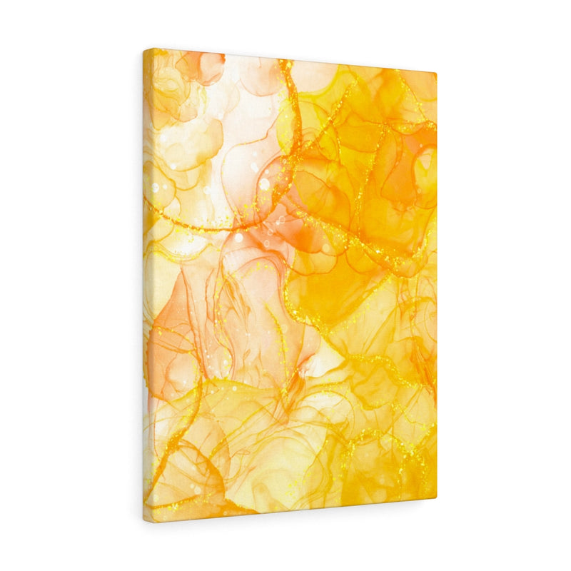Abstract Canvas Art | Canary Yellow White