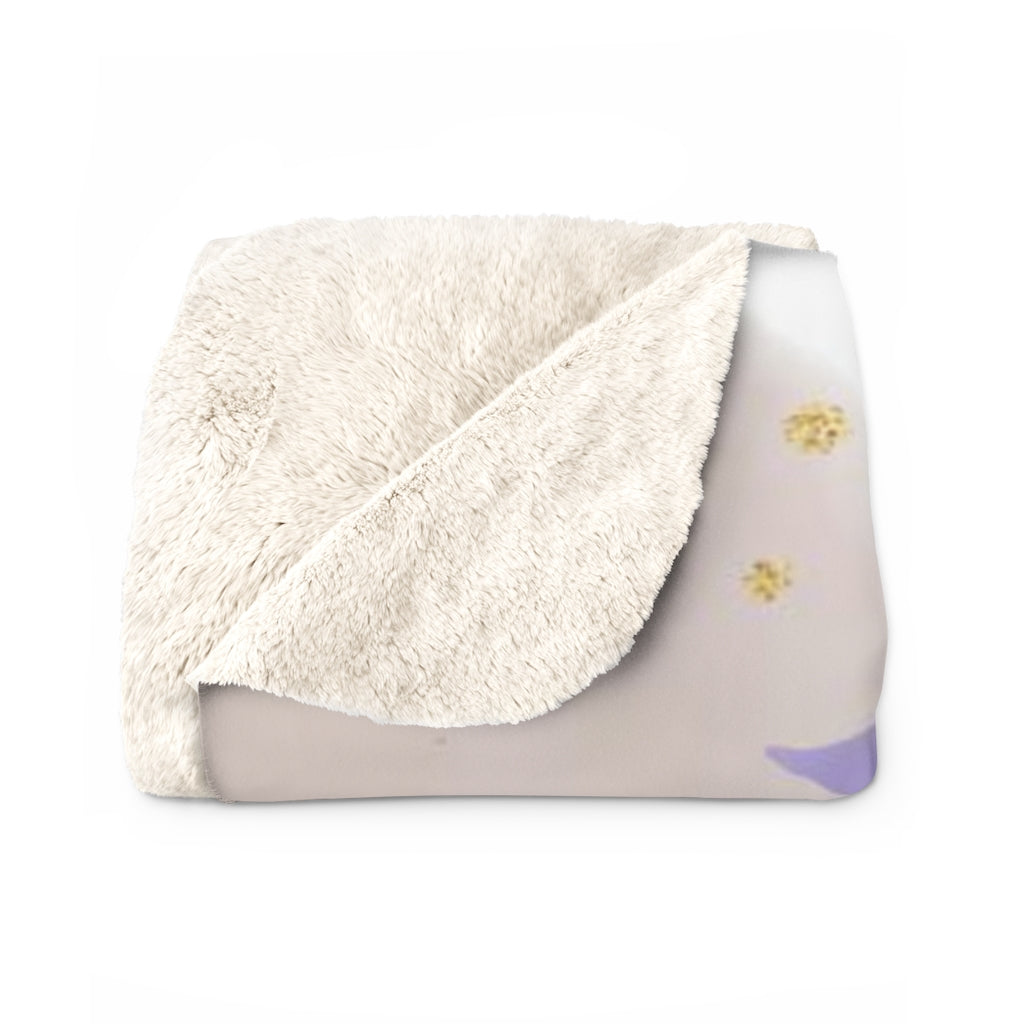 Floral Comfy Blanket | Lavander Gold Abstract Flower