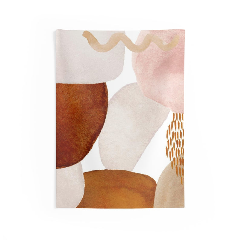 Abstract Tapestry | Blush Pink White Beige Rust