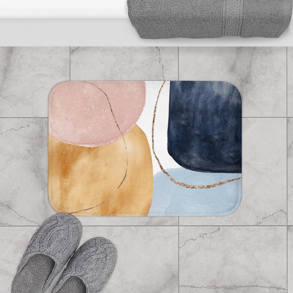 Boho Bath Mat | Navy Sky Blue