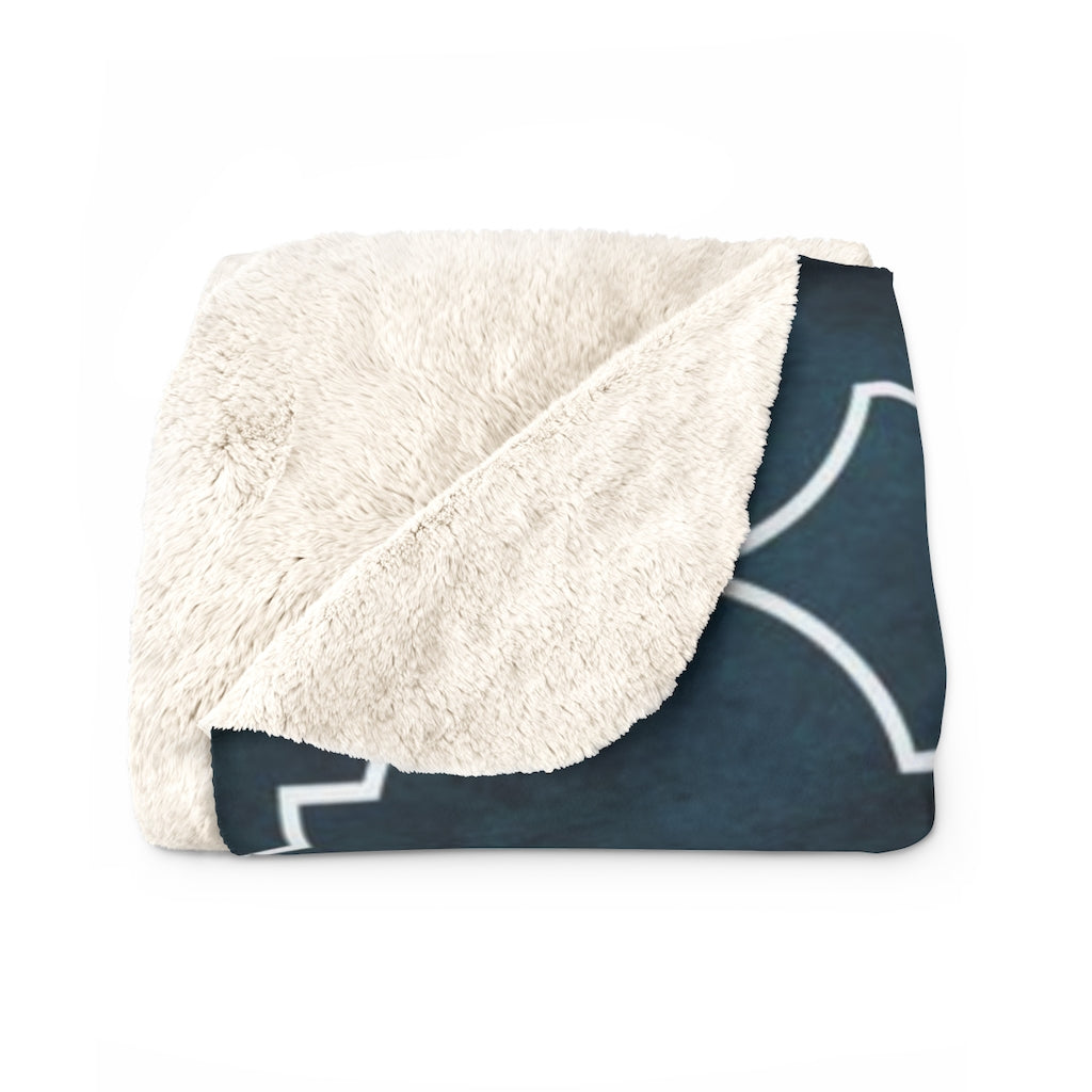 Art Deco Comfy Blanket | Distressed Blue