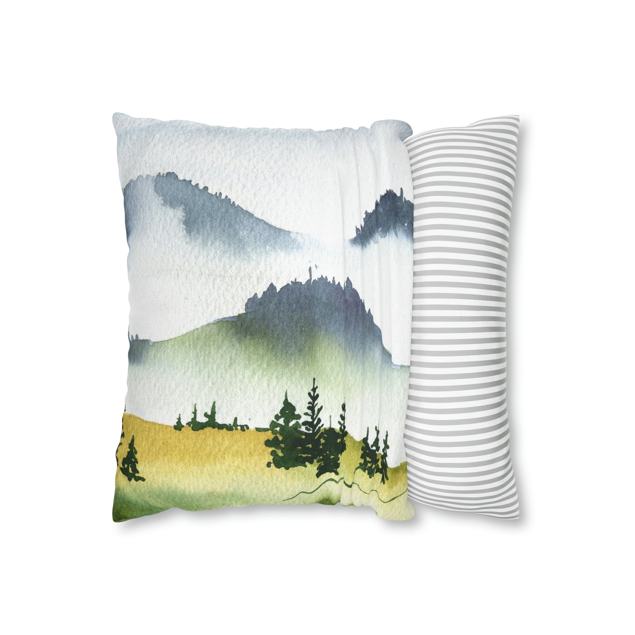 Floral Boho Pillow Cover | Mountain Green Trees