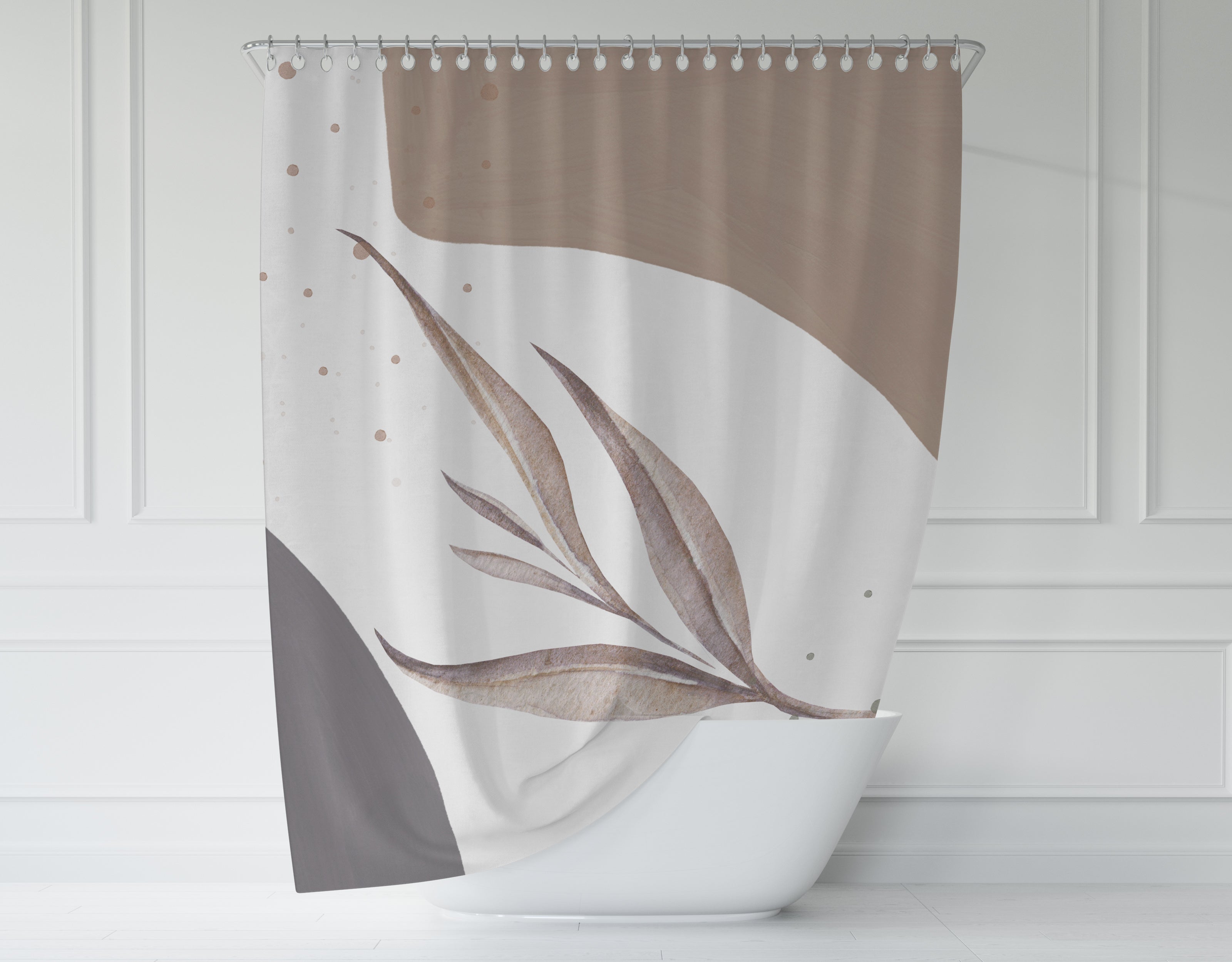 modern boho fabric shower curtain