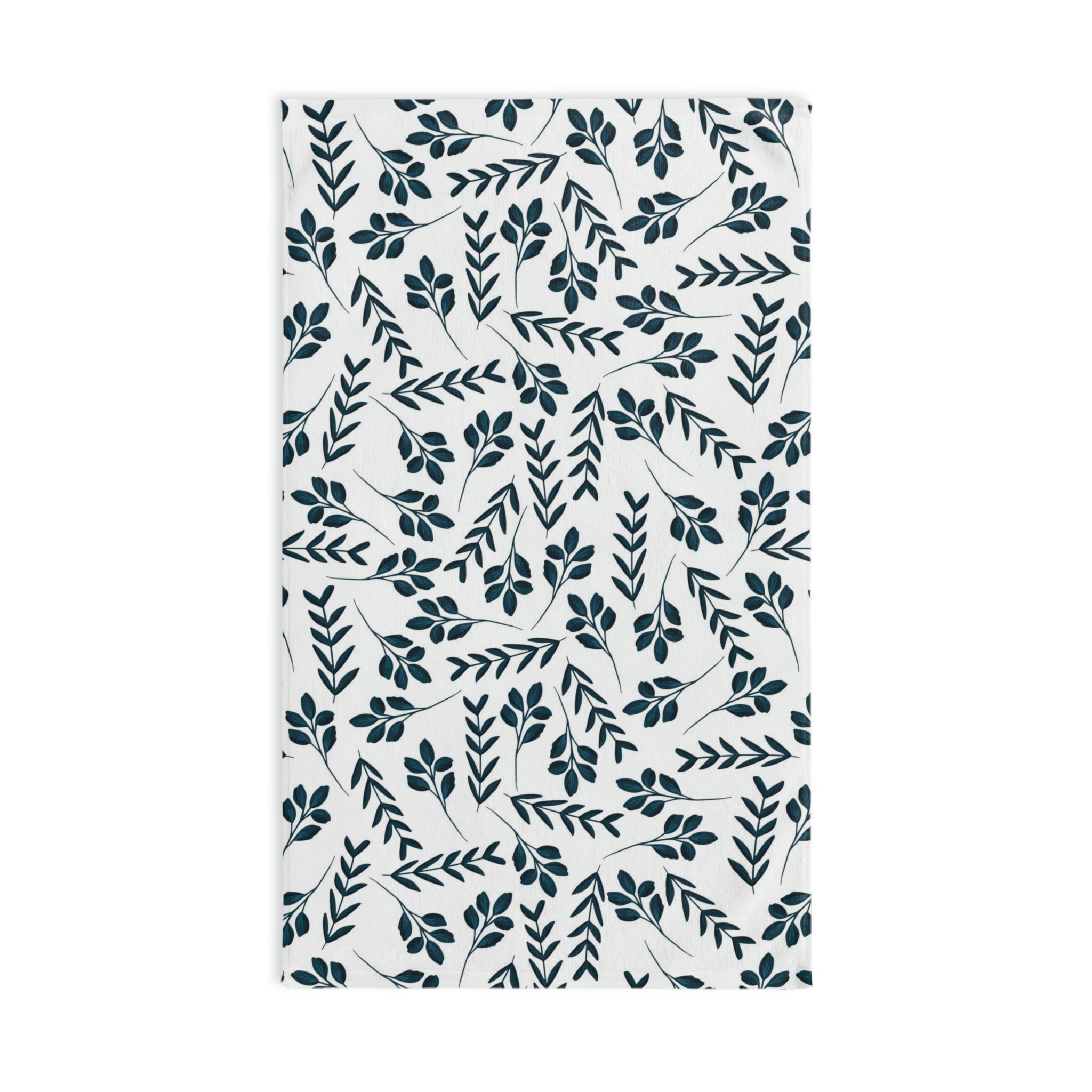 Kitchen, Bath Hand Towel | White Navy Blue Floral