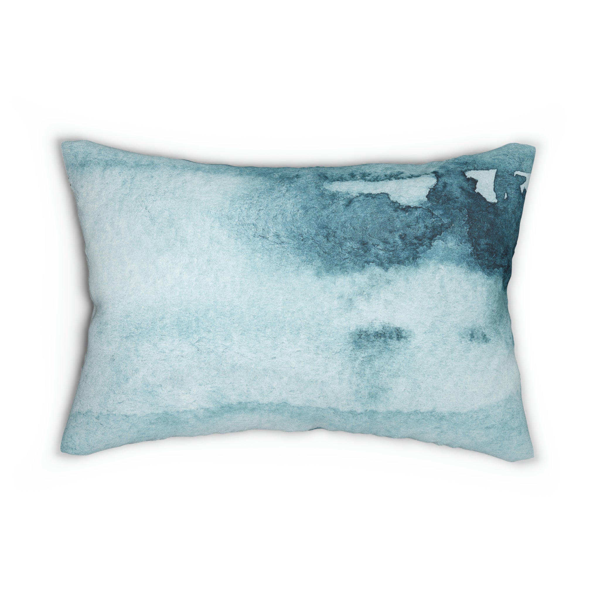 Abstract Lumbar Pillow | Earthy Indigo Blue Ombre