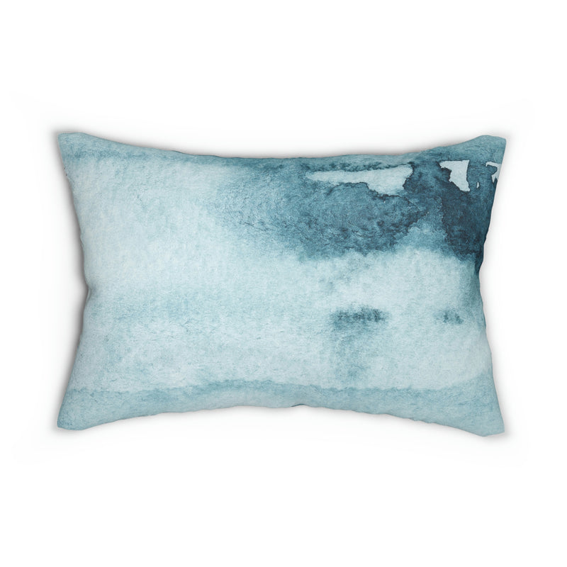Abstract Lumbar Pillow | Earthy Indigo Blue Ombre