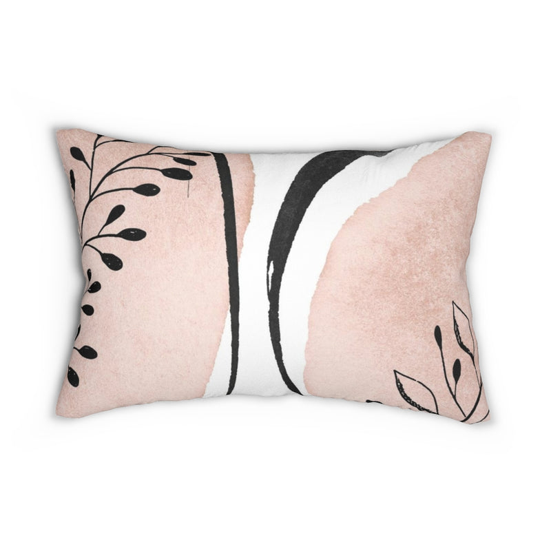 Abstract Boho Lumbar Pillow | Blush Pink