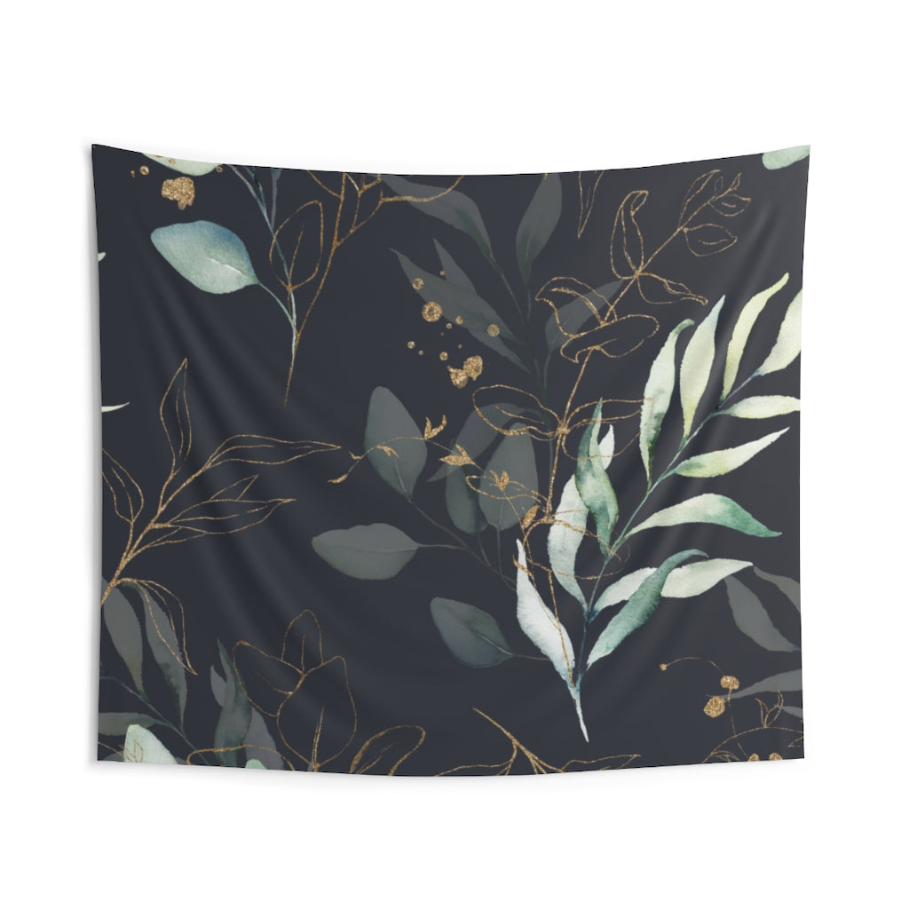 Floral Tapestry, Eucalyptus Black White