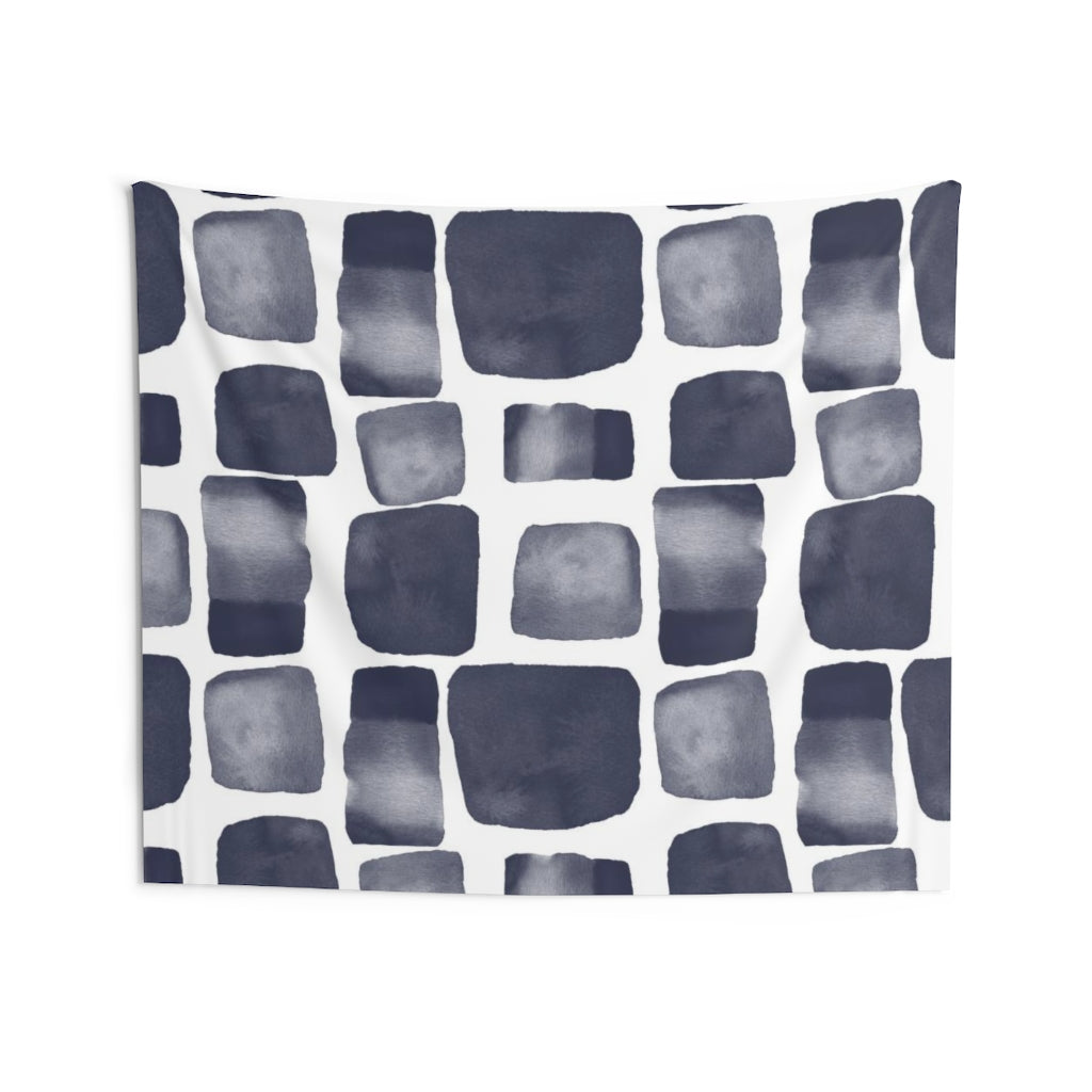 Abstract Tapestry | Navy Blue White