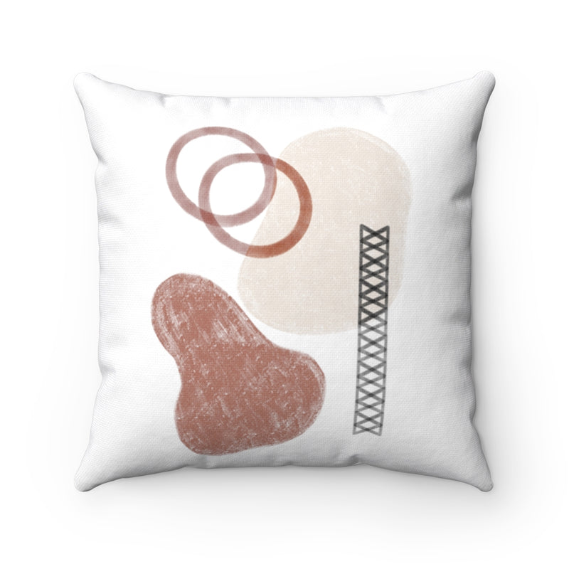 Abstract Boho Pillow Cover | Cream Brown Black