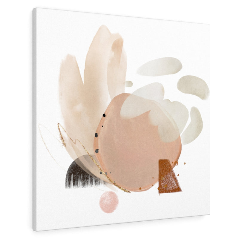 Abstract Canvas Art | White Beige Blush Pink