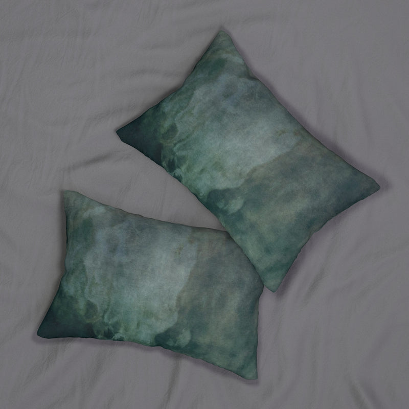 Abstract Boho Lumbar Pillow | Emerald Green