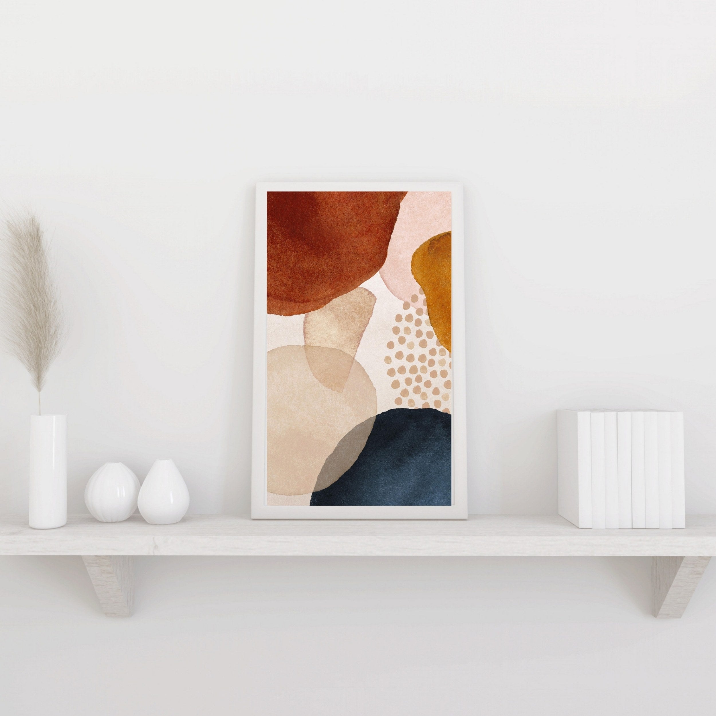 Abstract Art Poster | Navy Rust