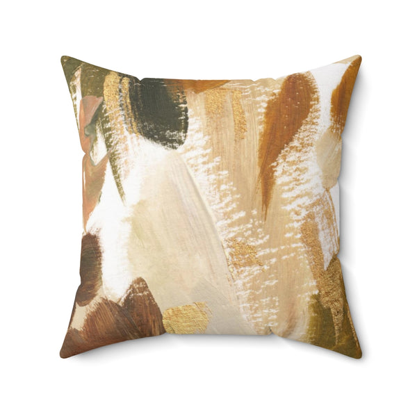 Abstract Pillow Cover | White Green Brown